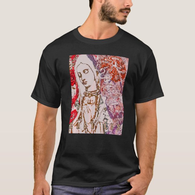 East Los Angeles Bong & Bones Skull La Guadalupana T-Shirt (Front)