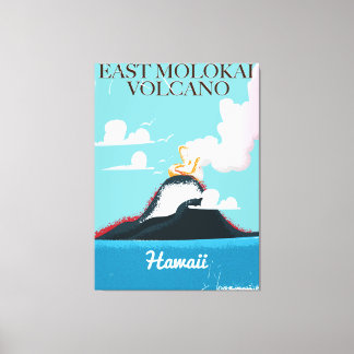 east molokai volcano vintage Hawaii travel poster Canvas Print