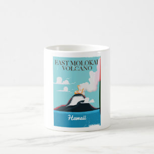 east molokai volcano vintage Hawaii travel poster Coffee Mug