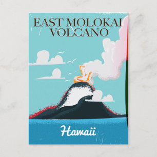east molokai volcano vintage Hawaii travel poster Postcard