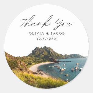 East Nusa Tenggara Wedding Favour Photo Thank You Classic Round Sticker