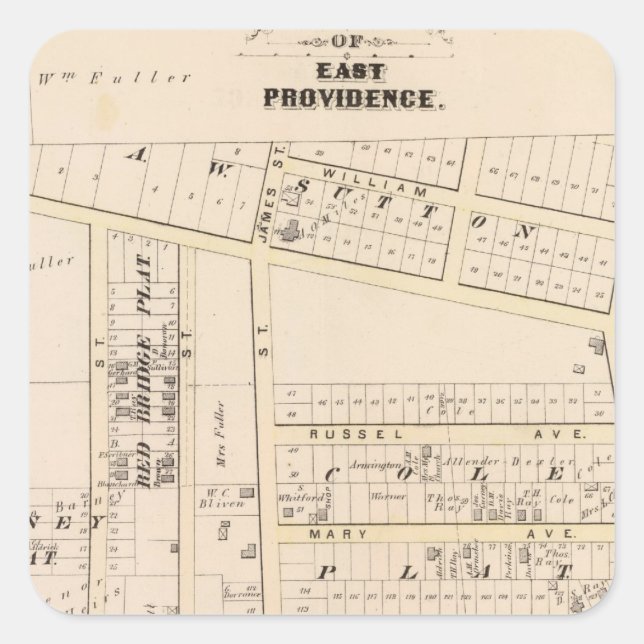East Providence Rhode Island Square Sticker (Front)