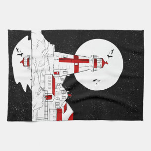 East Quoddy Head Lighthouse flat Tea Towel