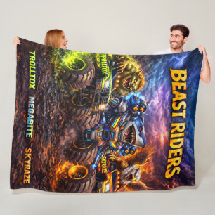 East riders monster trucks the trio group shot pre fleece blanket