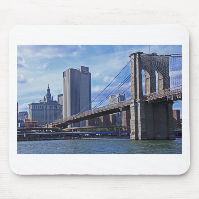 East River: Brooklyn Bridge & Municipal Building Mouse Mat (Front)