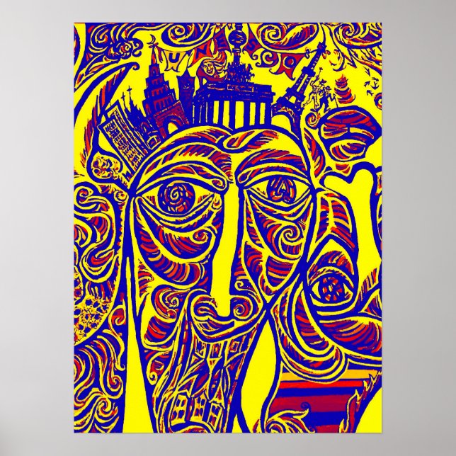 East Side Gallery, Berlin Wall, Modern Art (w30bry Poster (Front)
