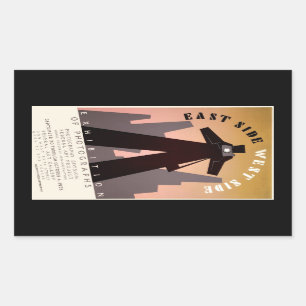 East Side ~ West Side Rectangular Sticker
