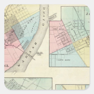 East St Louis, Mt Carmel, Jerseyville and Mendota Square Sticker