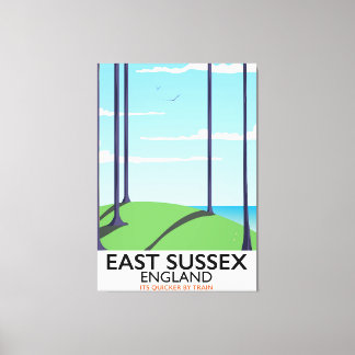 East Sussex, England train poster Canvas Print