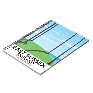 East Sussex, England train poster Notebook