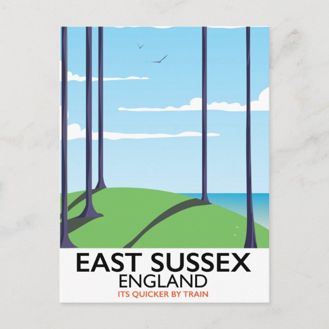 East Sussex, England train poster Postcard (Front)