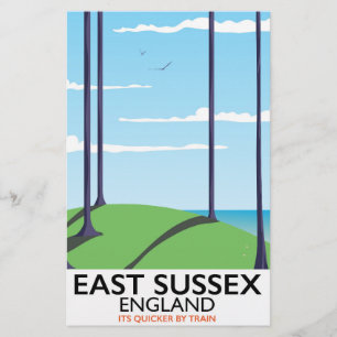 East Sussex, England train poster Stationery
