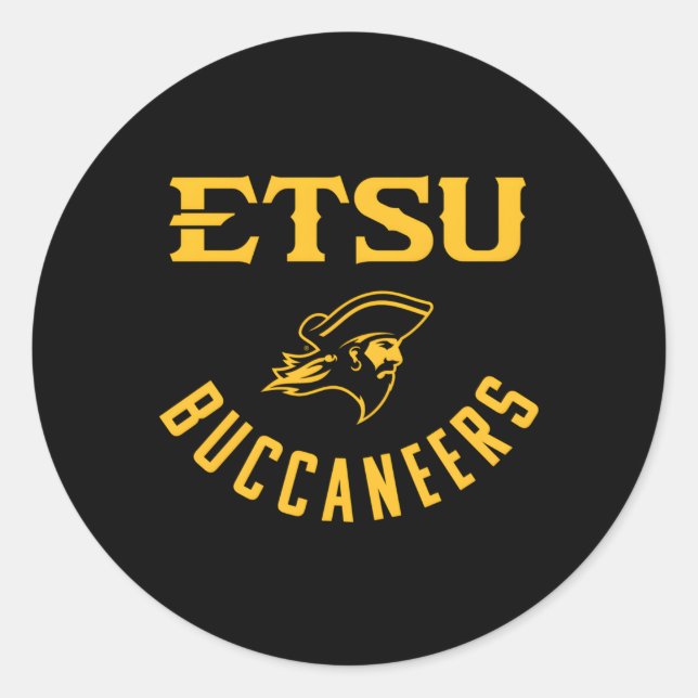 East Tennessee State Etsu Buccaneers Large One Col Classic Round Sticker (Front)