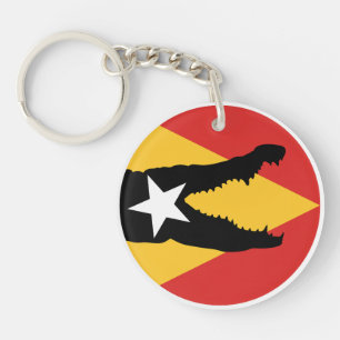 East Timor Crocodile Timorese National Animal Flag Key Ring