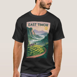 East Timor Fields Illustration Travel Art Vintage T-Shirt