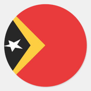 East Timor Fisheye Flag Sticker