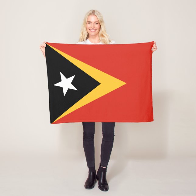East Timor Flag Fleece Blanket (In Situ)