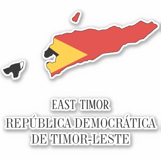 East Timor Flag Map Patriotic (Front)