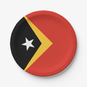 East Timor Flag Paper Plate