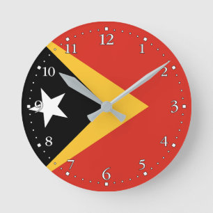 East Timor Flag Round Clock