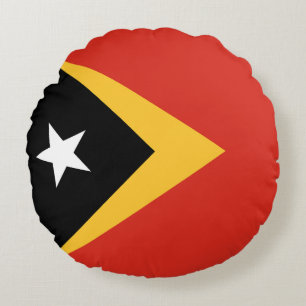 East Timor Flag Round Cushion