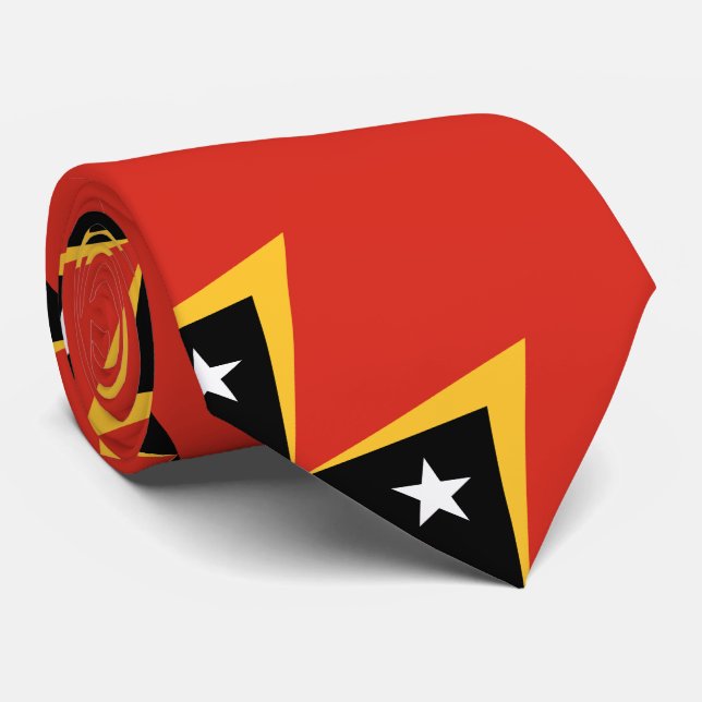 East Timor Flag Tie (Rolled)