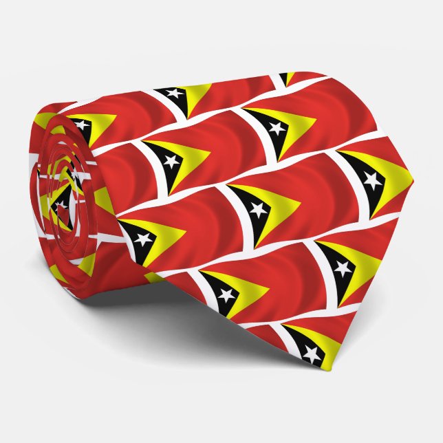 East Timor Flag Tie (Rolled)