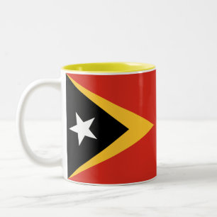East Timor Flag Two-Tone Coffee Mug