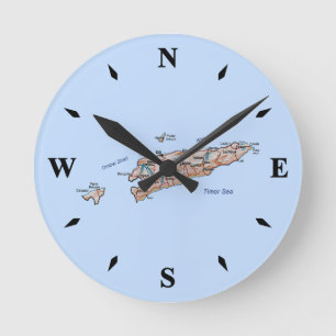 East Timor Map Clock