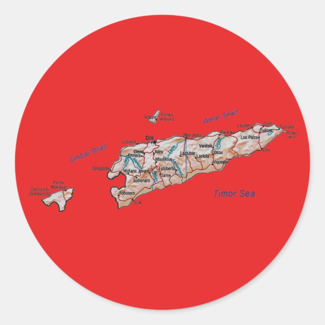 East Timor Map Sticker (Front)