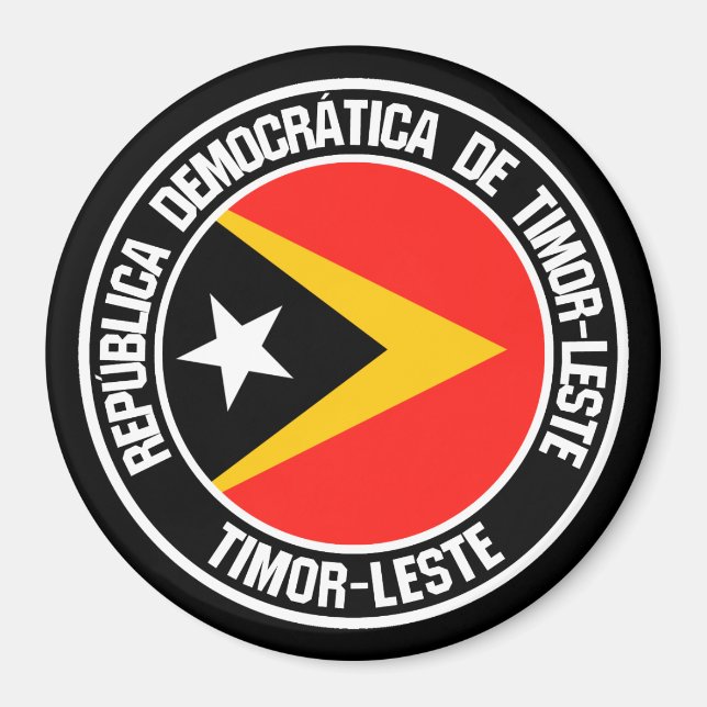 East Timor Round Emblem Magnet (Front)