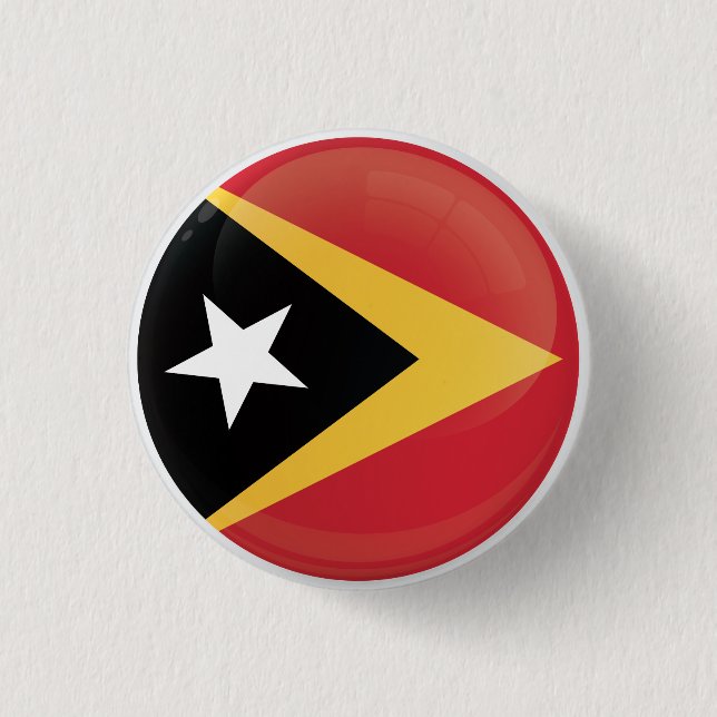East Timor  Round Icon Flag 3 Cm Round Badge (Front)