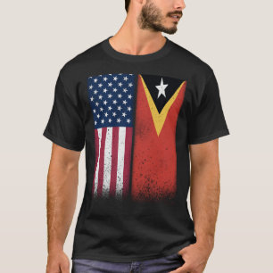 East Timor Timorese American Flags Proud USA T-Shirt