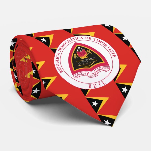 East Timorese Flag & Coat of Arms, East Timor Tie (Rolled)