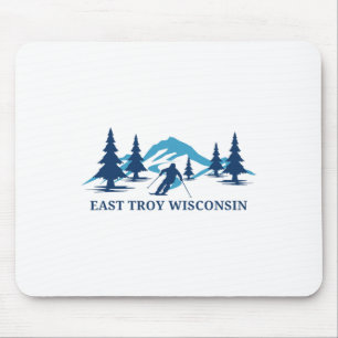 East Troy Wisconsin Ski Resort Skiing Skier Mouse Mat