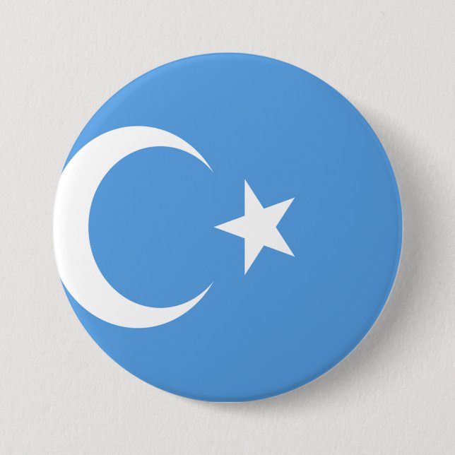 East Turkestan Uyghur Flag 7.5 Cm Round Badge (Front)