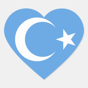 East Turkestan Uyghur Flag Heart Sticker