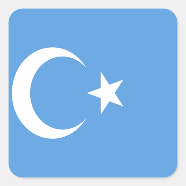 East Turkestan Uyghur Flag Square Sticker (Front)