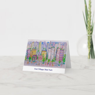 East Village, New York, Skyline, Street scene Card