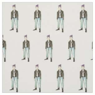 East Village NYC Punk Rock Rocker Mohawk Guy Fabric