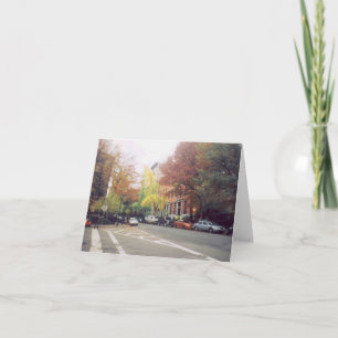 'East Village Square in Autumn' Blank Note Card