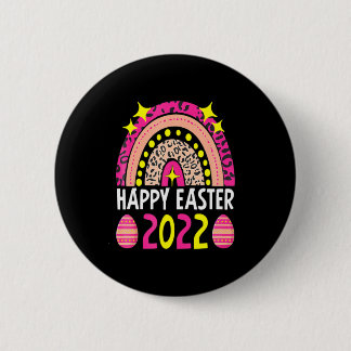 Easter 2022 rainbow cute happy easter 2022 women  6 cm round badge