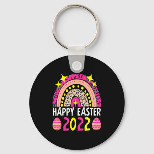 Easter 2022 rainbow cute happy easter 2022 women m key ring