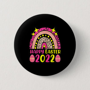 Easter 2022 rainbow t cute happy easter 2022 wome 6 cm round badge