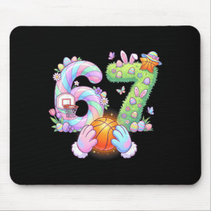 Easter 6 7 Meme Six Seven Cute Bunny Basketball Ea Mouse Mat