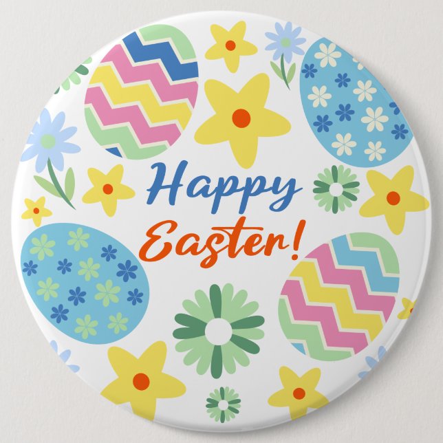 Easter  6 cm round badge (Front)