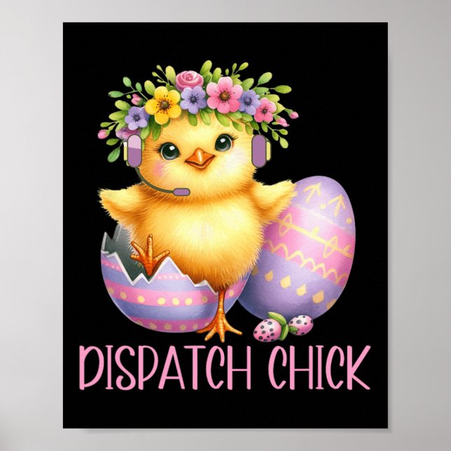 Easter 911 Dispatcher Gift Police Dispatch Thin Go Poster (Front)