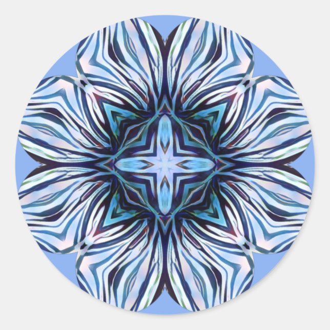 EASTER Abstract Blue ~ Classic Round Sticker (Front)