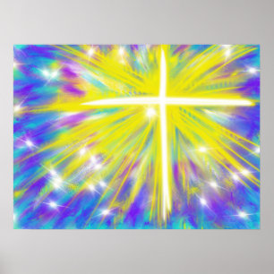 Easter abstract resurrection cross poster