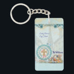 Easter Acrylic Rectangular double side Keychain<br><div class="desc">Elevate your Easter table setting with this SignatureEaster Acrylic Rectangular double side Keychain, designed to perfectly match your coordinated invitation, plates, and cups. Featuring a soft floral cross motif, gentle spring colors, and personalized family details, Easter Acrylic Rectangular double side Keychain adds a thoughtful, elegant touch to your brunch and...</div>